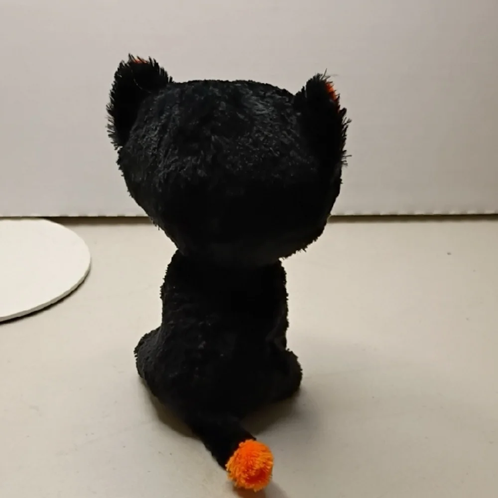Ty Plush Cat Frights with Orange and Black Accents Lg Orange & Green Eyes Kitch